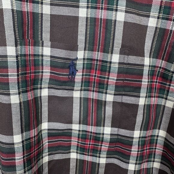 Polo Ralph Lauren Plaid Button Front Shirt Long Sleeve Autumn Mens Size XL Brown - Picture 5 of 8